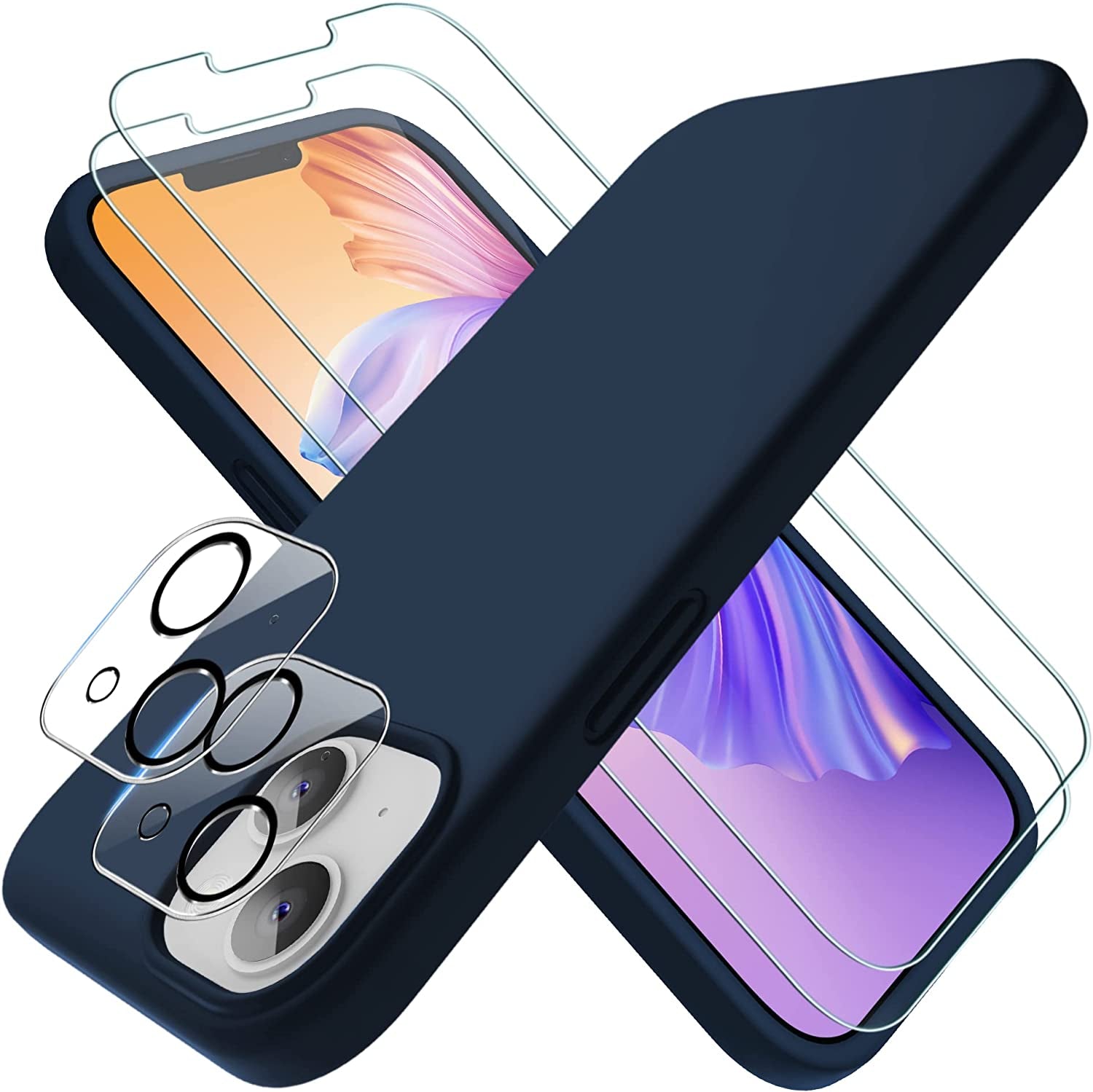 Xiwxi Magnetic Case for Iphone 14 Case,With [2 Screen Protectors+2 Camera Lens Protectors] [Ultra Slim] [Non-Slip][Ultra Shockproof] Matte Design Compatible with Magsafe-Black  xiwxi M-Sea Blue  