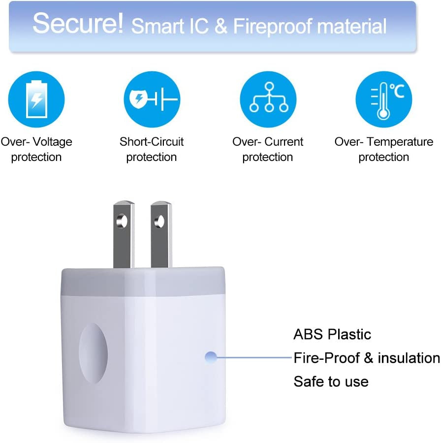 USB Wall Charger, Charging Adapter 3Pack 2.1A Dual Port USB Wall Charging Plug Block Head Box Travel Charger Cube Compatible Iphone 14 13 12 11 Pro Max XS XR X 8 7 Plus,Ipad,Ipod,Samsung,Android Phone  Shenzhen Putuo Technology Co., Ltd   