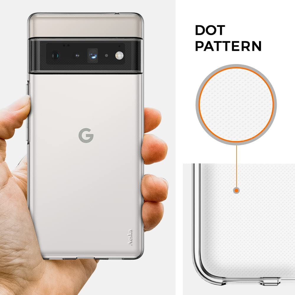 Aeska Google Pixel 6 Pro Case Clear, [Not for Google Pixel 6] Ultra [Slim Thin] Flexible Clear TPU [Scratch-Resistant] Gel Rubber Soft Silicone Protective Case Cover for Google Pixel 6 Pro (Clear)  Aeska   