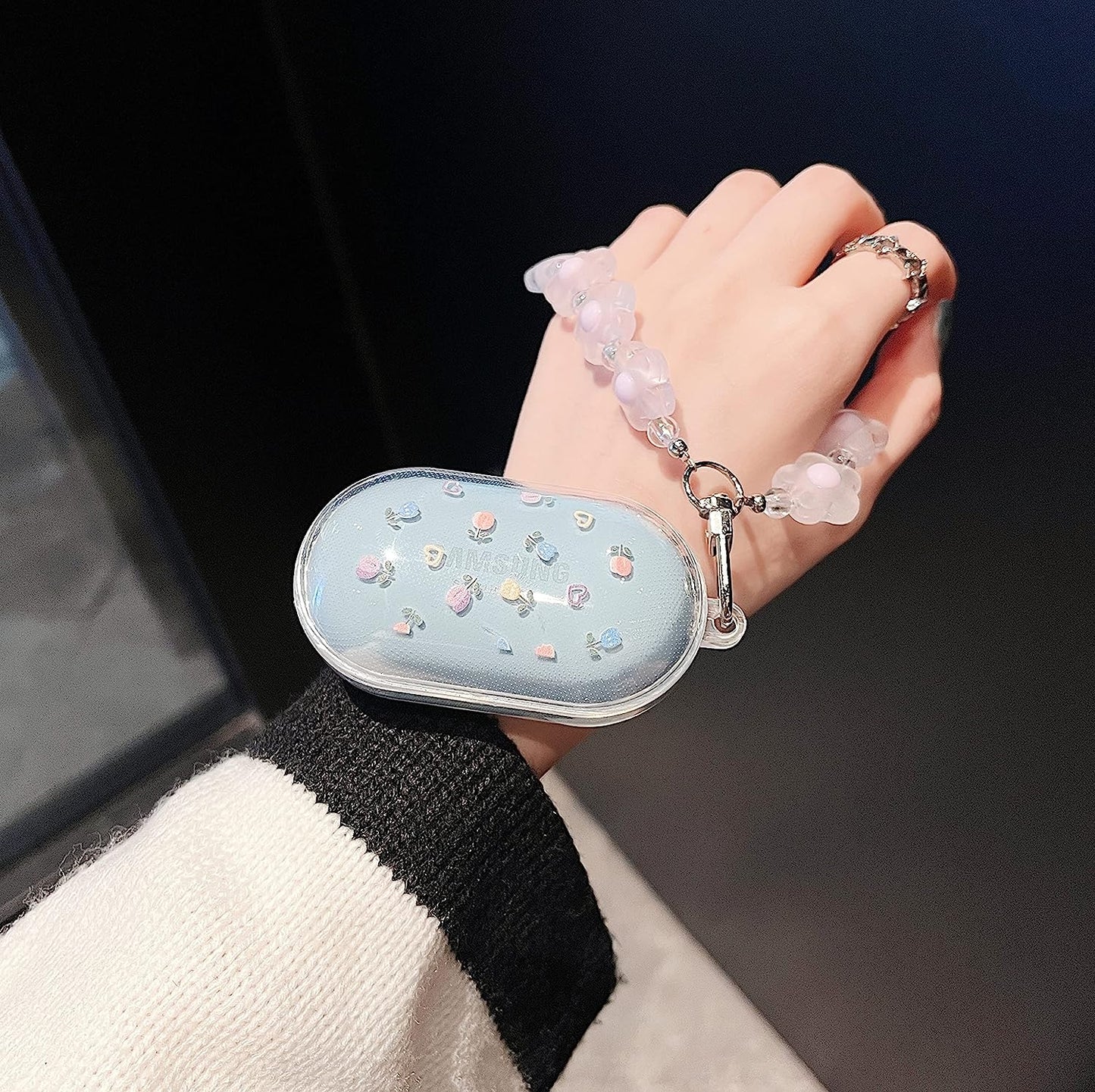 CASEVERSE Case for Samsung Galaxy Buds plus (2020) /Galaxy Buds (2019), Protective Hard Cover Skin with Keychain Carabiner Support Wireless Charging  CASEVERSE   