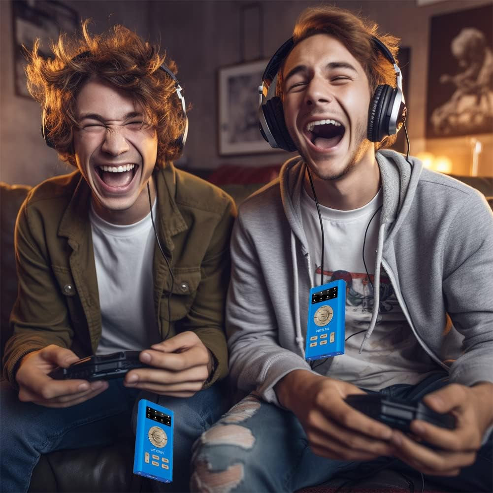 PUTELTAL Adjustable Gaming Voice Changer Disguiser for Ps4/Xbox One/S/X/Ps5/Computer/Laptop/Smart Phone & More-Bue  PUTELTAL   