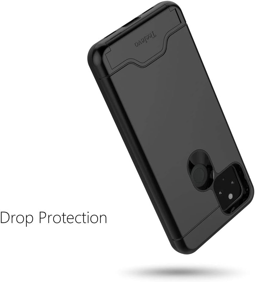 Teelevo Wallet Case for Google Pixel 4A 5G, Dual Layer Case with Card Slot Holder and Kickstand for Google Pixel 4A 5G - Black  Teelevo   