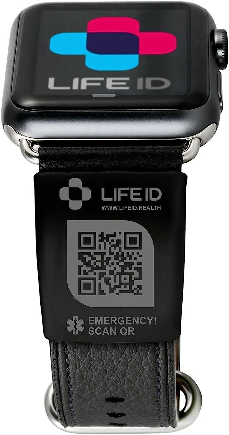 LIFE ID Sleeve Medical ID I Fits Apple Watch Bands & Fitbit Bands I Free Profile Dashboard I No Subscriptions Fees I Edit Information Anytime I 22Mm Wide  LIFE ID   
