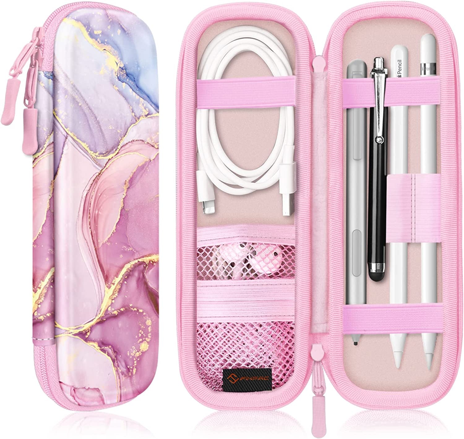 Fintie Holder Case for Apple Pencil (1St and 2Nd Generation), PU Leather Protective Carrying Bag Sleeve Compatible with Apple Pen Accessories, USB Cable, Samsung Stylus, Lilac Marble  Fintie Z-Dreamy Marble  