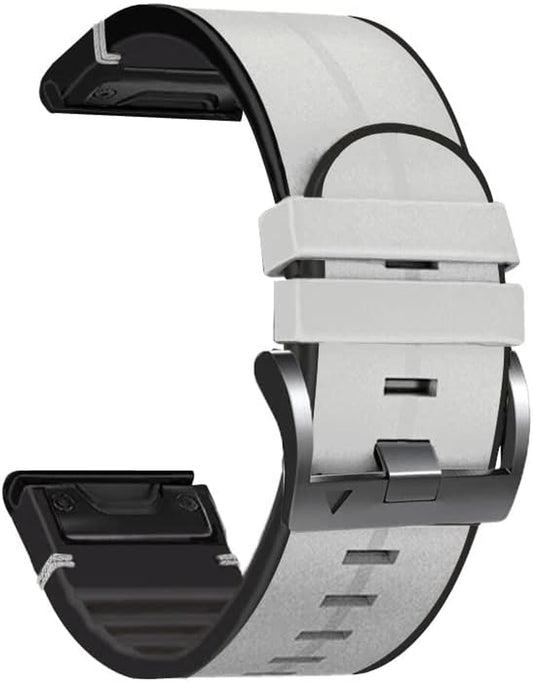 IRJFP 22 26Mm Silicone Bracelet Watchbands Quickfit Straps for Garmin Fenix 7X 7 6 6X Pro 5X 5 D2/Tactix 7 Leather Smart Watch Bands  IRJFP   