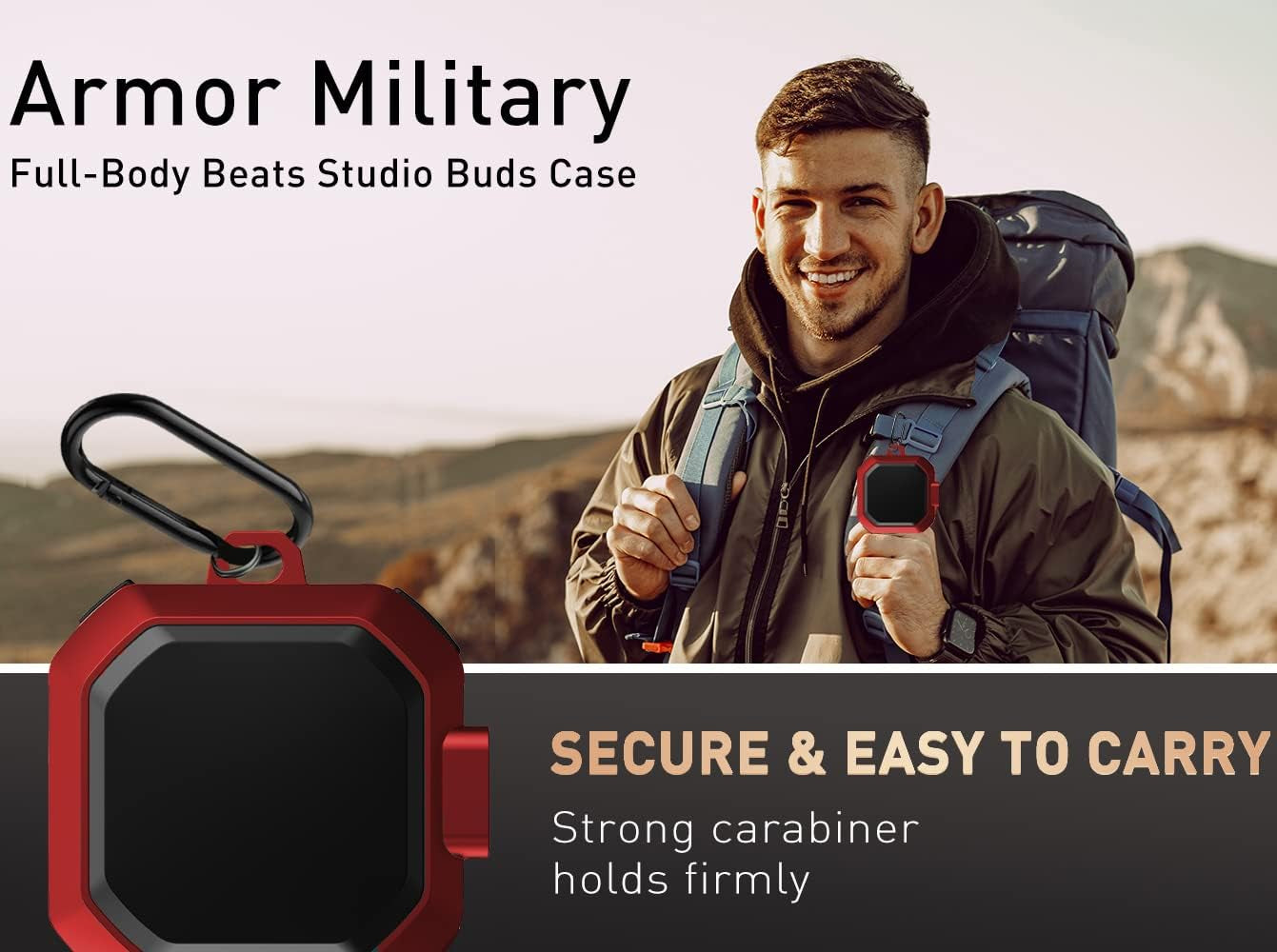 OTOPO Lock Case for Samsung Galaxy Buds 2 Pro/Galaxy Buds 2/Galaxy Buds Pro/Galaxy Buds Live Case with Cleaning Kit Men Women Protective Case Cover for Samsung Earbuds Case - Black/Red  OTOPO   