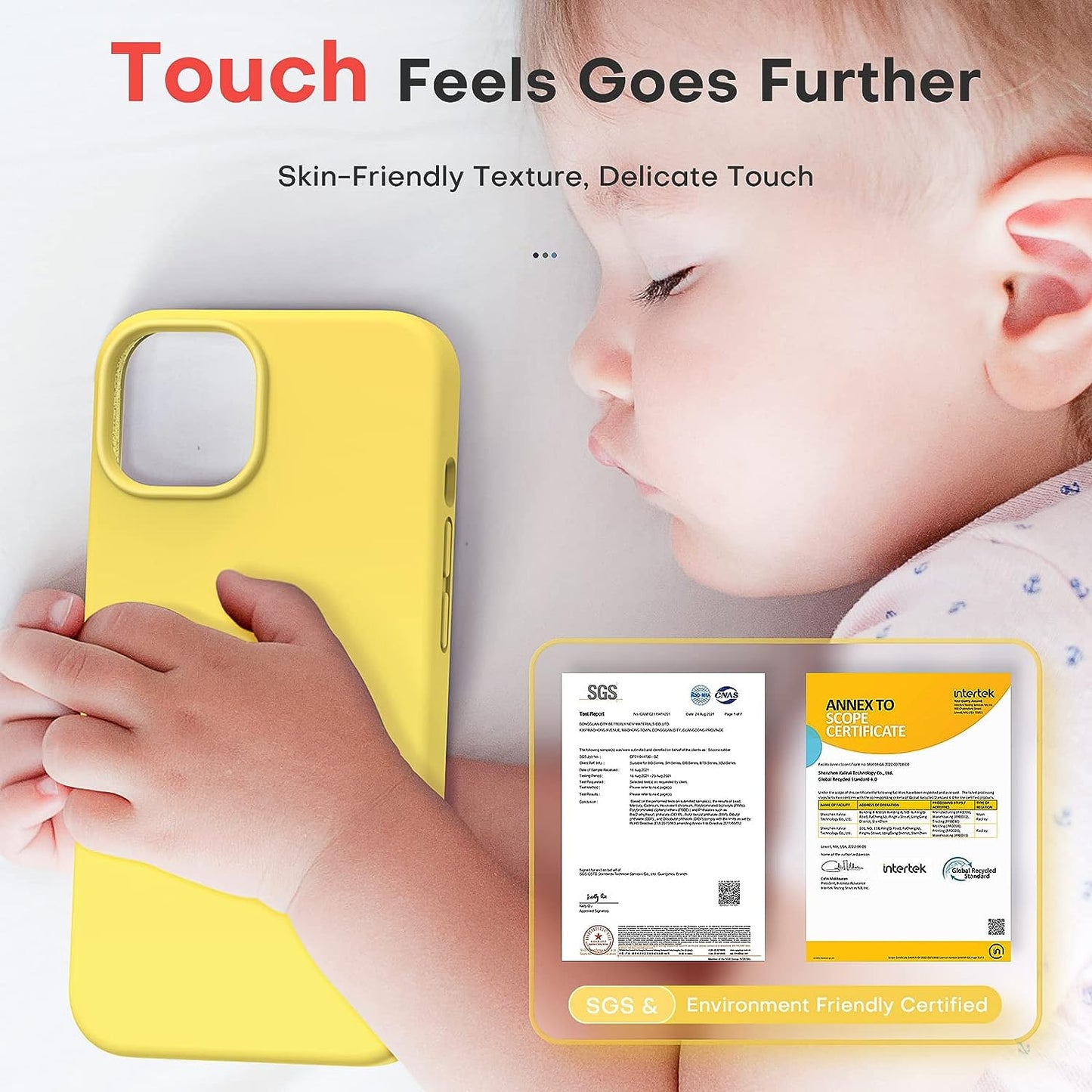 TOCOL 5 in 1 for Iphone 14 plus Case, 2X Screen Protector + 2X Camera Lens Protector, Slim Liquid Silicone Phone Case for Iphone 14 plus 6.7 Inch, [Anti-Scratch] [Drop Protection], Canary Yellow  TOCOL   