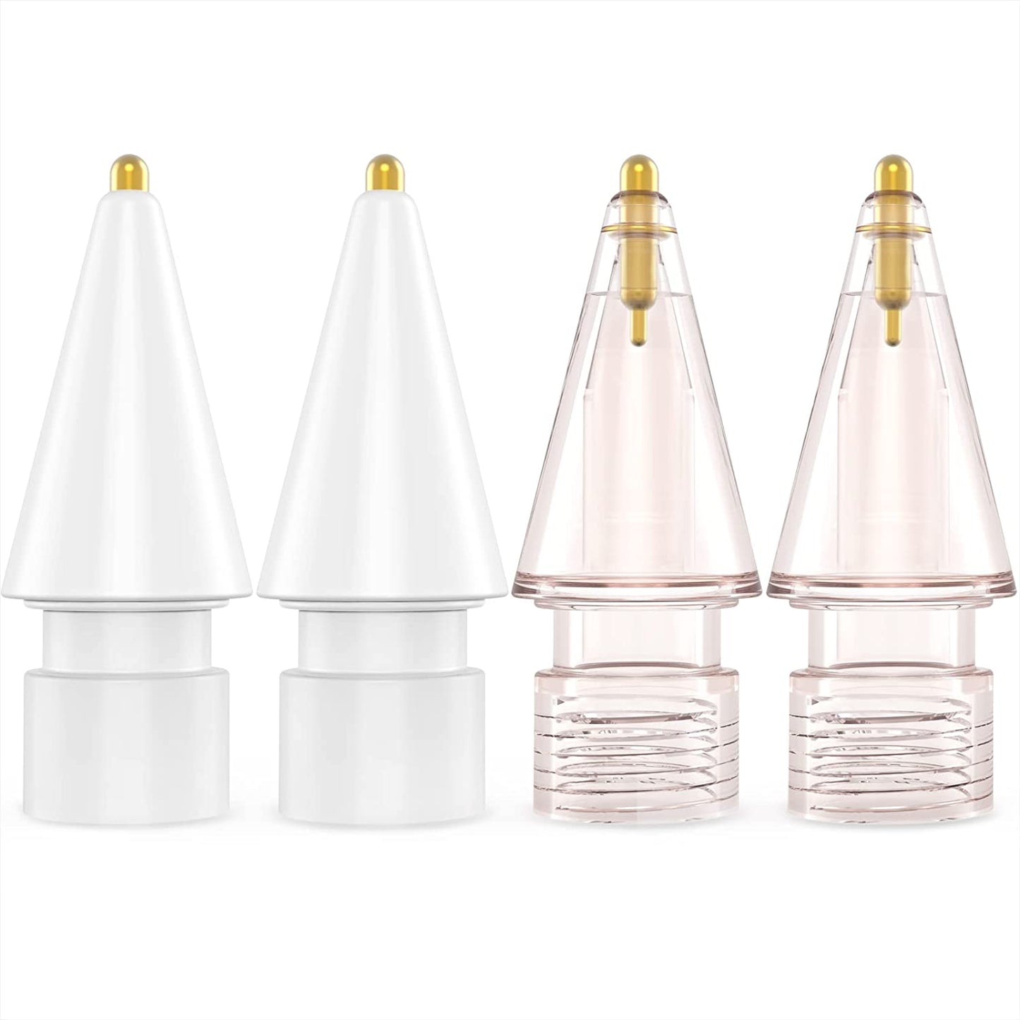 NIUTRENDZ 4 Pack Replacement Tips for Apple Pencil 2Nd Generation and 1St Generation Fine Point Metal Tip, Wear-Resistant & Precise Control (1.95Mm, Clear + Pink + Blue + Grey)  NIUTRENDZ 1.05mm - White and Pink 1.05mm 