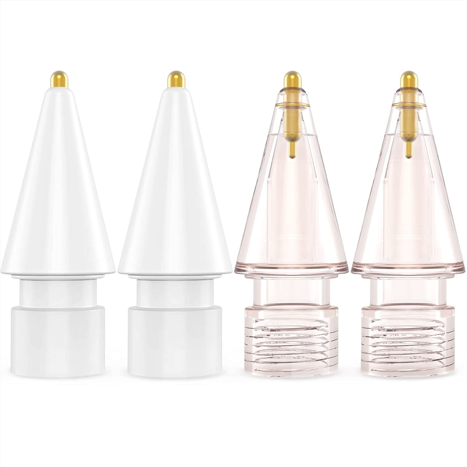 NIUTRENDZ 4 Pack Replacement Tips for Apple Pencil 2Nd Generation and 1St Generation Fine Point Metal Tip, Wear-Resistant & Precise Control (1.95Mm, Clear + Pink + Blue + Grey)  NIUTRENDZ 1.05mm - White and Pink 1.05mm 