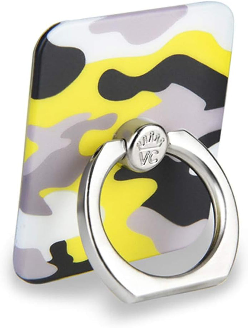 Velvet Caviar Cell Phone Ring Holder - Finger Ring & Stand - Improves Phone Grip Compatible with Iphone, Galaxy and Most Cases (Except Silicone/Leather) - Moonstone Holographic Pink Blue Marble  Velvet Caviar Yellow Camo  