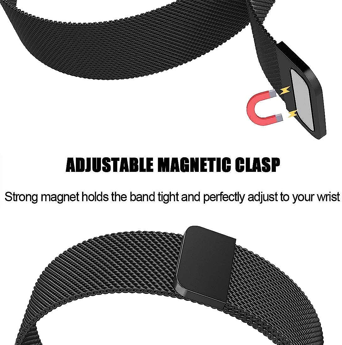 22Mm Stainless Steel Mesh Loop Bracelet Strap Compatible with Samsung Galaxy Watch 3 45Mm/Gear S3 Frontier/Classic Band, Replacement for Ticwatch Pro/Samsung Galaxy Watch 46Mm  YZWDTGS   