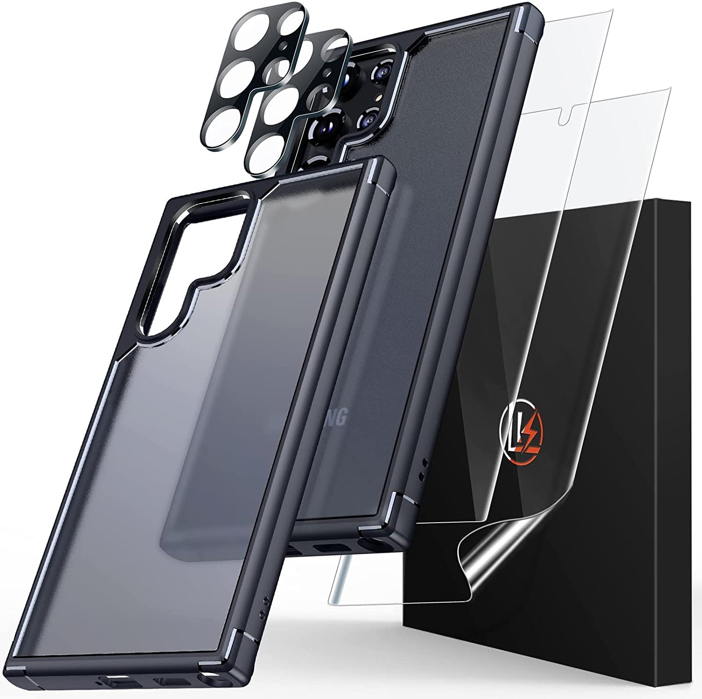 LK for Samsung Galaxy A13 5G Case, Galaxy A13 5G Case with Screen Protector, Dual Layer Heavy Duty Tough Rugged Shockproof Protective Phone Case for Samsung A13 5G, Black  LK D-Black Galaxy S22 Ultra 6.8-Inch 