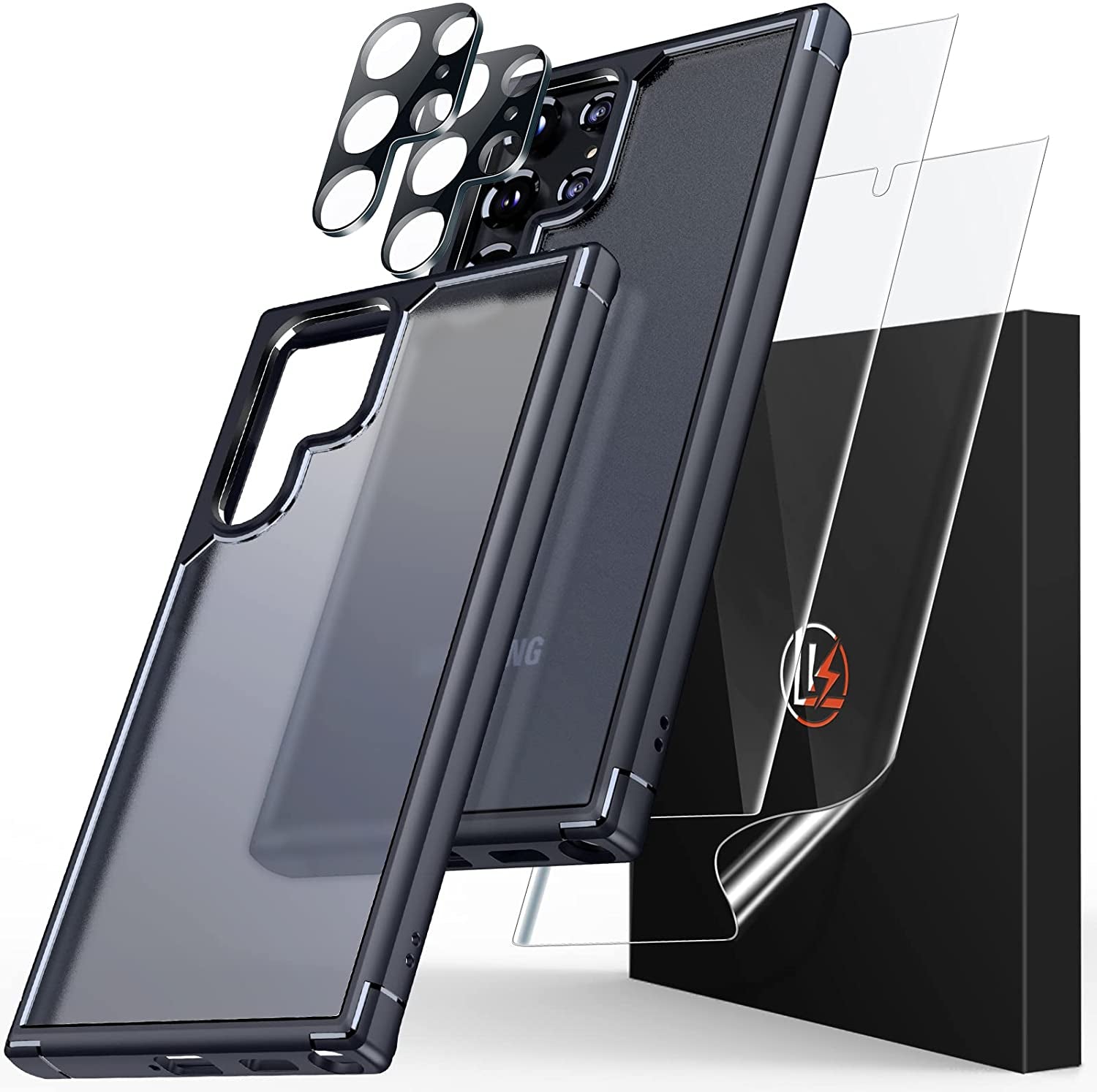 LK for Samsung Galaxy A13 5G Case, Galaxy A13 5G Case with Screen Protector, Dual Layer Heavy Duty Tough Rugged Shockproof Protective Phone Case for Samsung A13 5G, Black  LK D-Black Galaxy S22 Ultra 6.8-Inch 