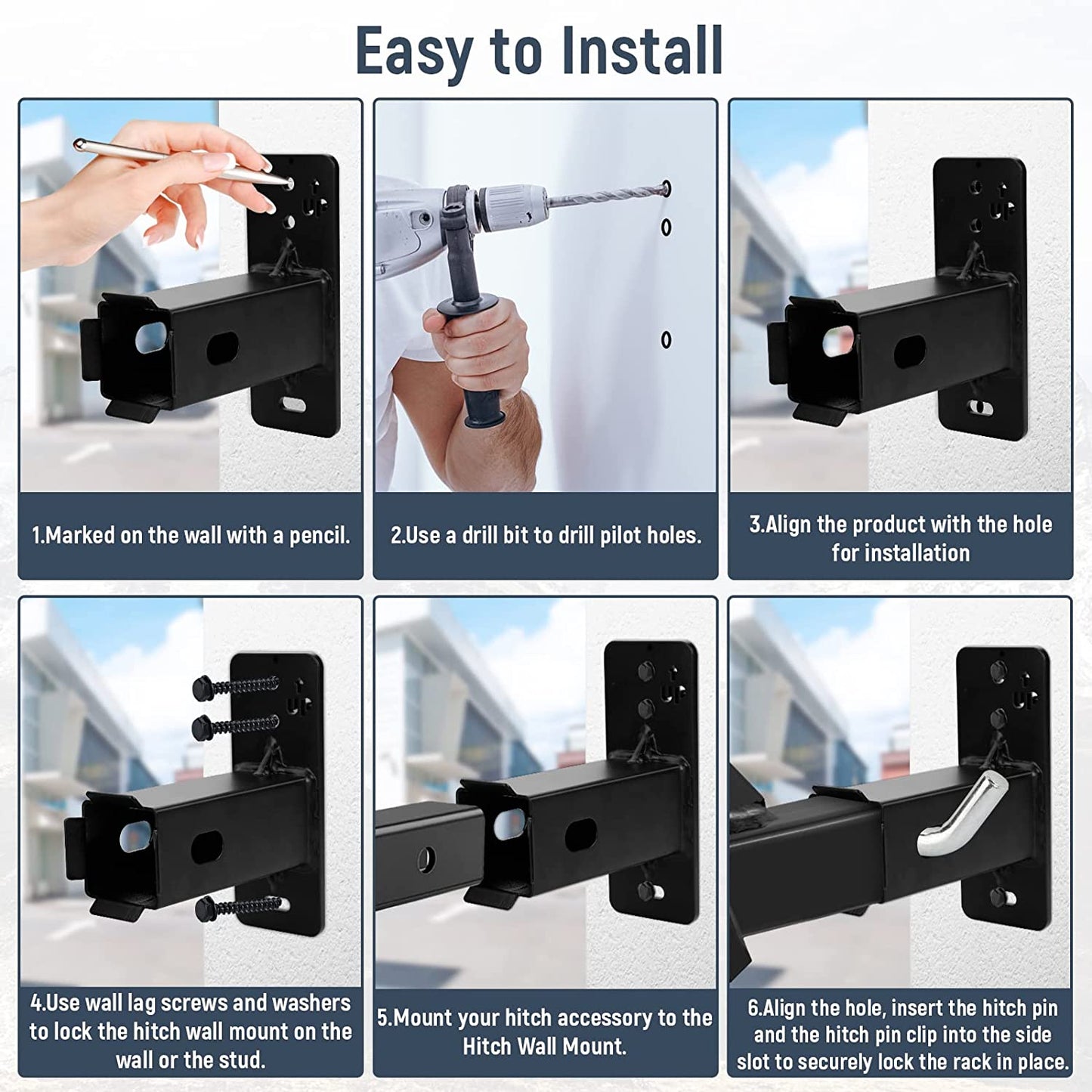 2 Inch Hitch Mount Bike Rack Wall Mount, Garage Bike Storage, Cargo Carrier Hanging Garage Organizer, Easy to Load Secure & Sturdy Wall Mount Hitch Receiver  XBA   
