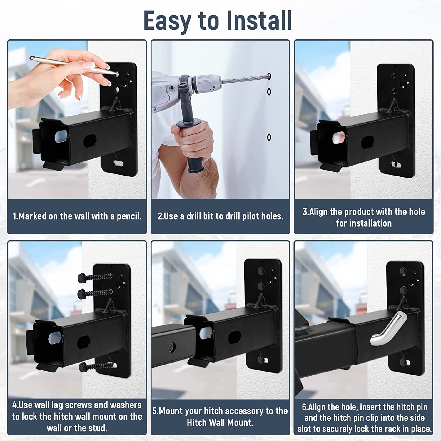 2 Inch Hitch Mount Bike Rack Wall Mount, Garage Bike Storage, Cargo Carrier Hanging Garage Organizer, Easy to Load Secure & Sturdy Wall Mount Hitch Receiver  XBA   