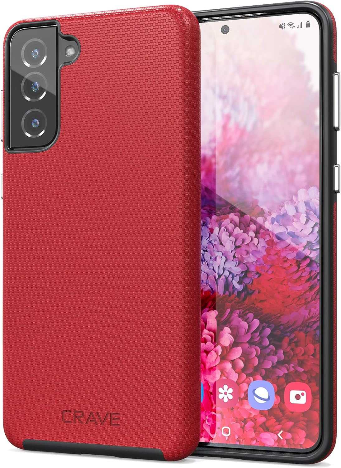 Crave Dual Guard for Galaxy S21+ Case, Shockproof Protection Dual Layer Case for Samsung Galaxy S21 Plus, S21+ 5G (6.7 Inch) - Forest Green  Crave Red  