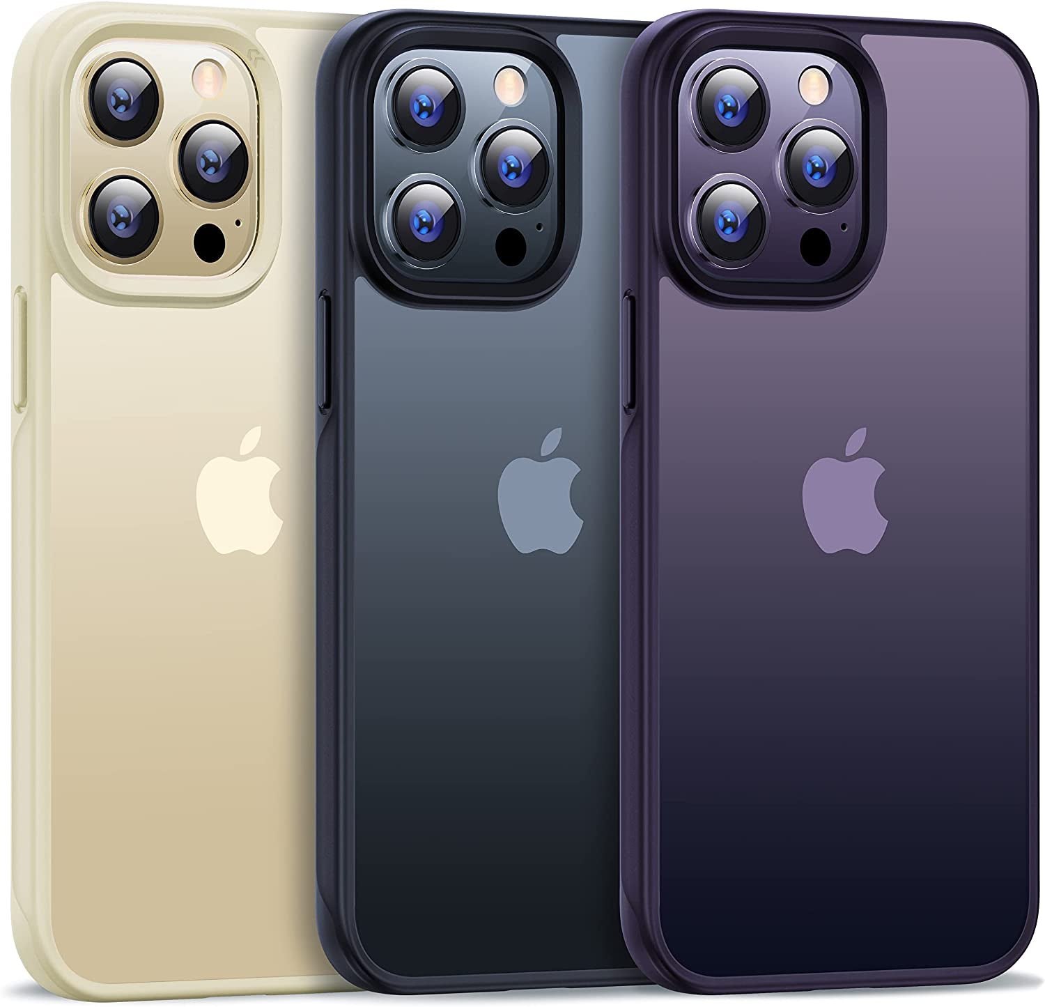 CASEKOO [SGS Tested] Newly Matte Green Iphone 14 Pro Case [10FT Mil-Grade Protection] Anti-Fingerprints & Anti-Scratch Durable Translucent Back Anti-Slip Frame Iphone 14 Pro Phone Case, Green  CASEKOO Purple Iphone 14 Pro Max 