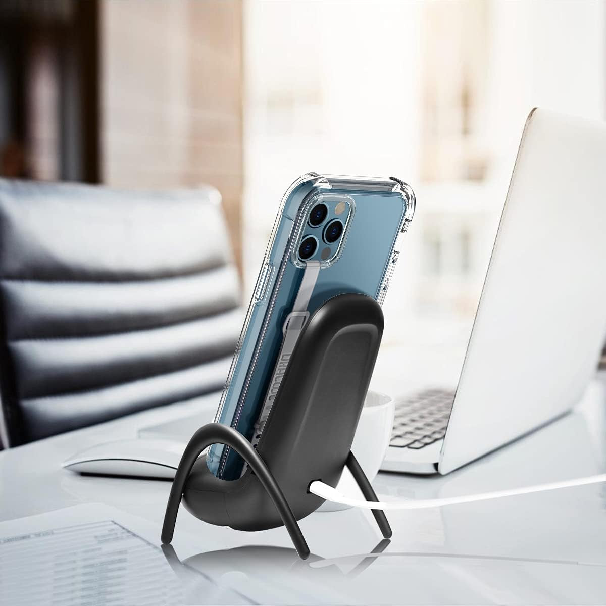 Dracool 2 PCS Silicone Phone Strap Cell Phone Grip Loop Elastic Stretching Band Hand Finger Holder Secure Slim Universal for Galaxy & Iphone Case Most Smart Phone Cases - Transparent  Dracool   