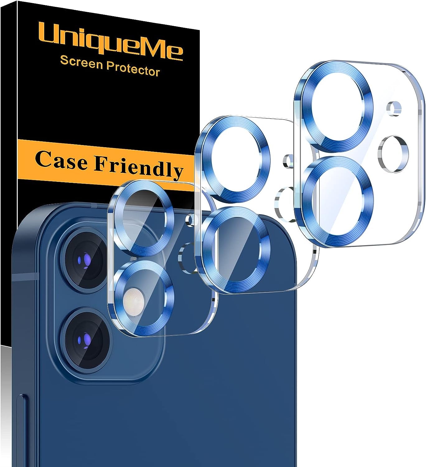 Uniqueme [3 Pack] for Iphone 13 / Iphone 13 Mini Camera Lens Protector, Tempered Glass [Case Friendly][New Version][Scratch-Resistant][Easy Installation] - Black Circle  UniqueMe   