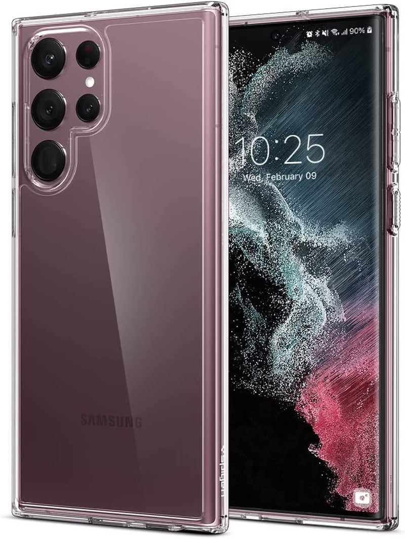 Spigen Ultra Hybrid Designed for Galaxy S22 Ultra Case (2022) - Frost Black  Spigen Crystal Clear  