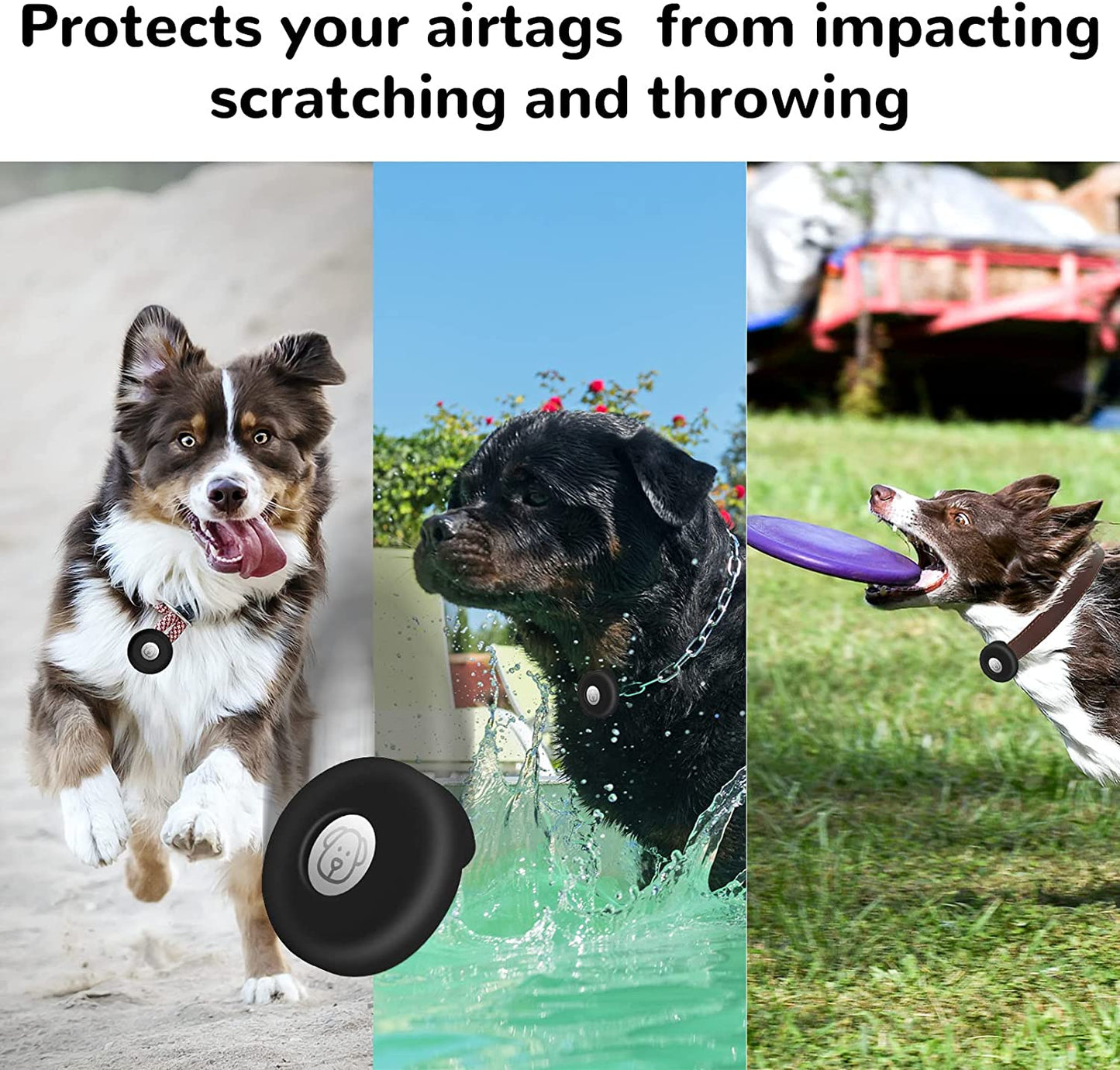 Airtag Holder for Dog Collar, CAISATEQ Silicone Apple Protective Air Tag Case Holder for 0.8-1.2Inch Pet Dog Cat Collar, Dog Tracker Case Compatible with Apple Airtag  CAISATEQ   