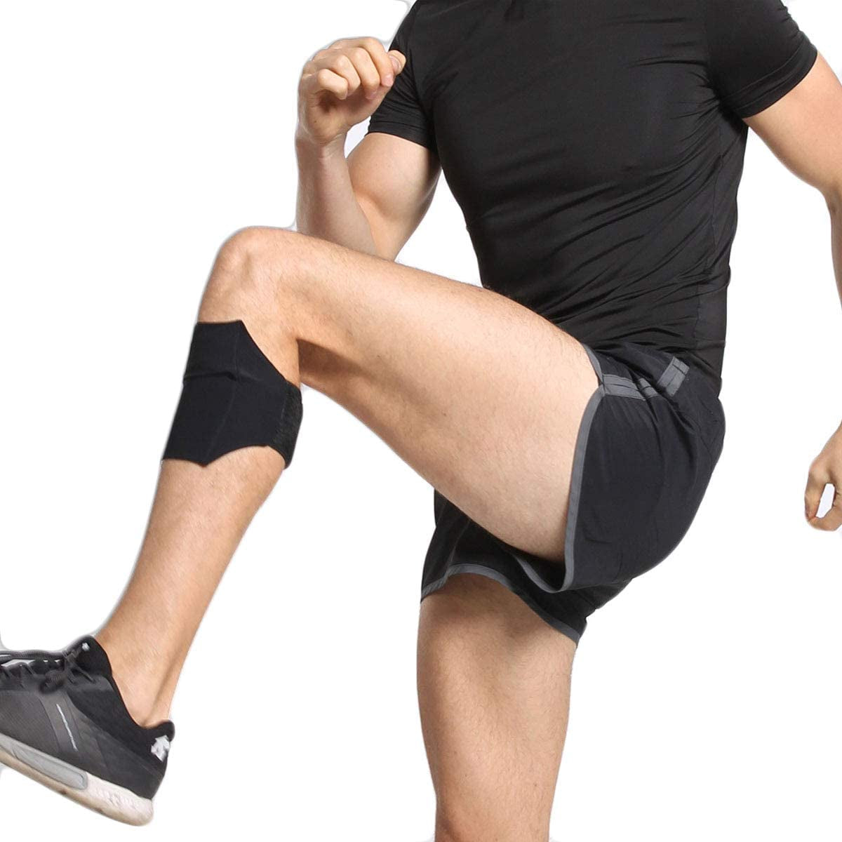 Cell Phone Leg Band & Armband for All Phones with Adjustable Elastic, Sport Leg & Arm Band for Running, Walking, Equestrian, Motorcycle or Hiking (Black)  YUNYILAN   