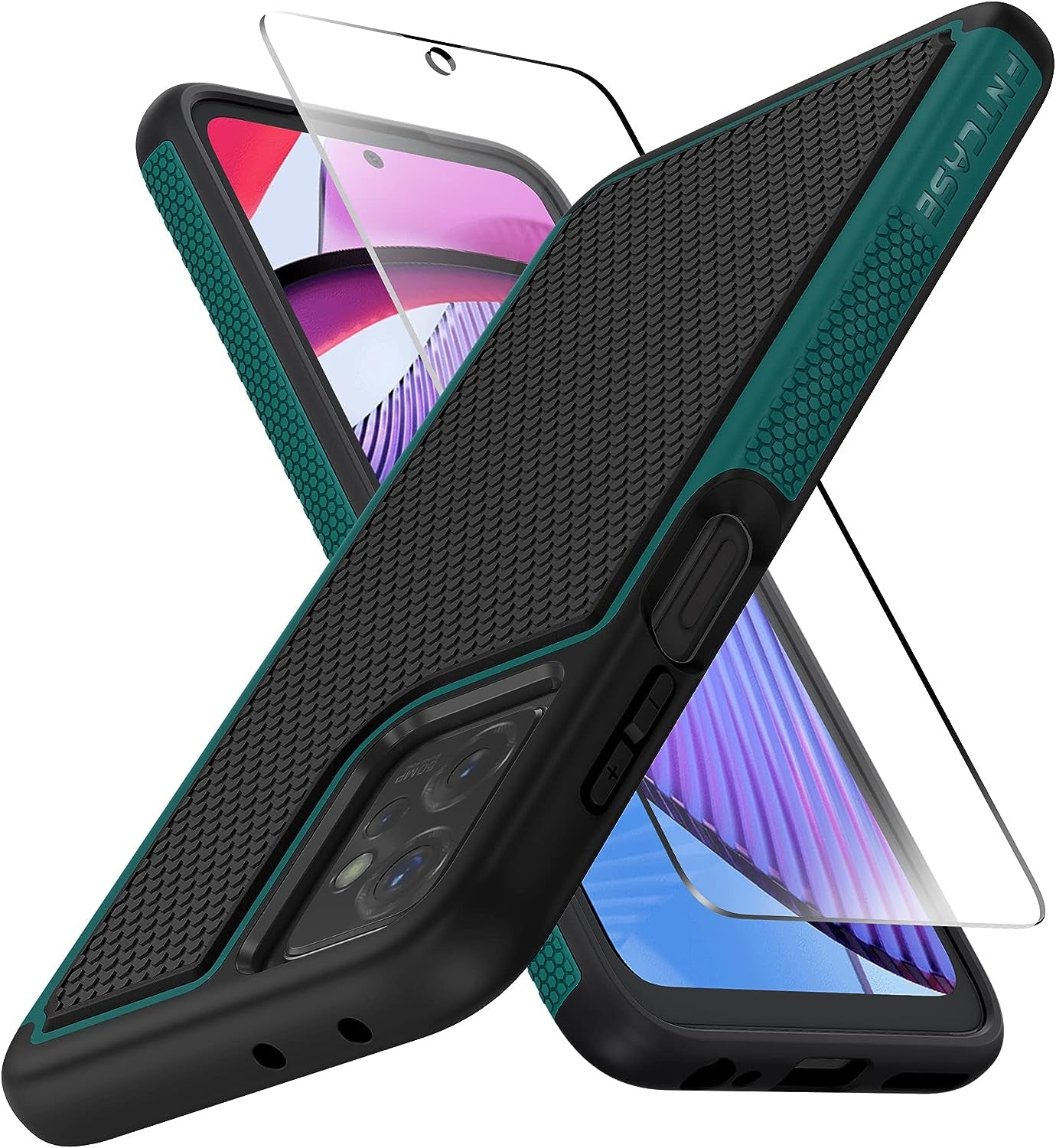 FNTCASE for Motorola Moto G-Power-5G 2023 Case: Moto G 5G 2023 Case Dual Layer Shockproof Protective Textured Design Cell Phone Cover Heavy Duty Rugged Tough Back Hardshell Hybrid Slim Basic Case  FNTCASE Shiny Pine Green  