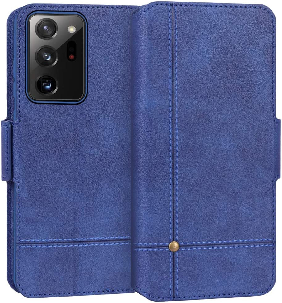 FYY Case for Samsung Galaxy Note 20 Ultra, Ultra Slim Flip Leather Wallet Phone Case Protective Shockproof Cover with Card Holder Kickstand Folio Case for Samsung Galaxy Note 20 Ultra 5G 6.9" Navy  GUANGZHOU WENYI COMMUNICATION EQIPMENT CO.,LTD   