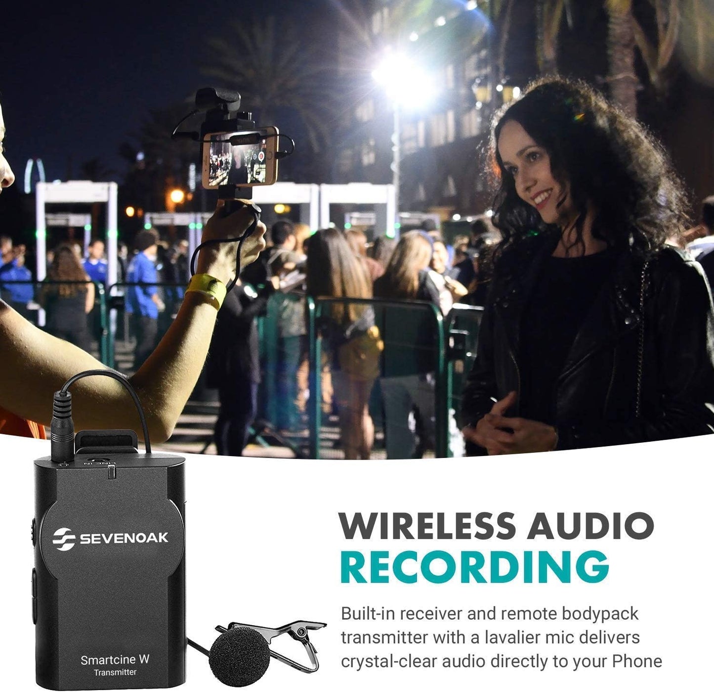 Movo Smartcine W2 - Wireless Smartphone Video Kit with Phone Rig, Dual Wireless Lavalier Microphone System, LED Light, Wide and Fisheye Lenses for Iphone/Android Phones - Youtube, TIK Tok Kit  Movo   