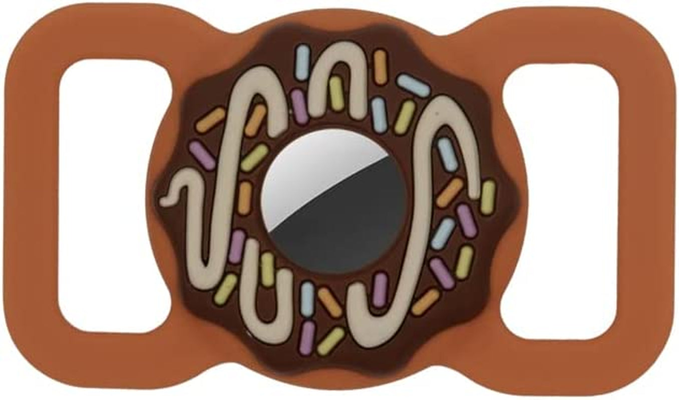 1/2 Inch Pet Collar Holder Compatible for Airtag,Doughnut Shape Protective Cases Covers Dog Cat Collar Holder Silicone Waterproof (Small, Pink)  Doweiss Brown Large 