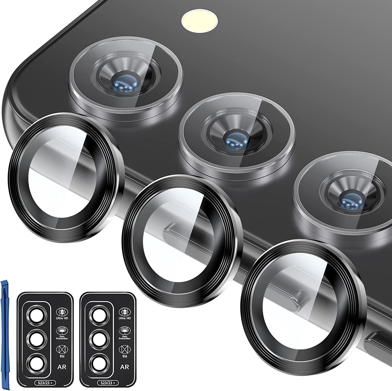 [3+3 Pack] for Samsung Galaxy S23 Screen Protector, 9H Tempered Glass, Ultrasonic Fingerprint Compatible, HD Clear Case Friendly for Samsung S23 Glass Screen Protector 5G  Samcorn S23 & S23 Plus hd1  