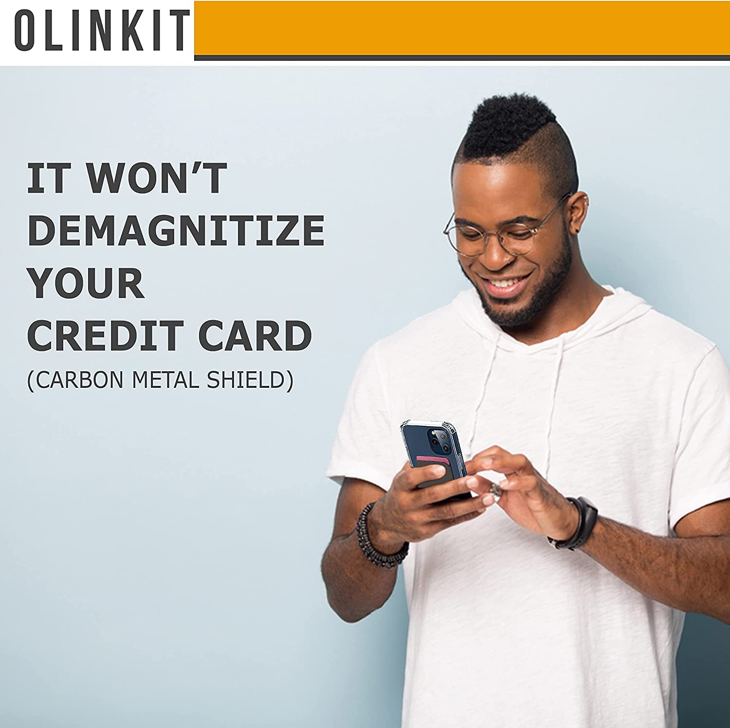 OLINKIT Iphone Magsafe Wallet - Magnetic Card Holder for Back of Phone - Mag Safe Wallet for Iphone 12 Mini Max Pro - Magnetic Wallet Iphone 12 - Magsafe Card Holder Black for Iphone Wallet  OLINKIT   