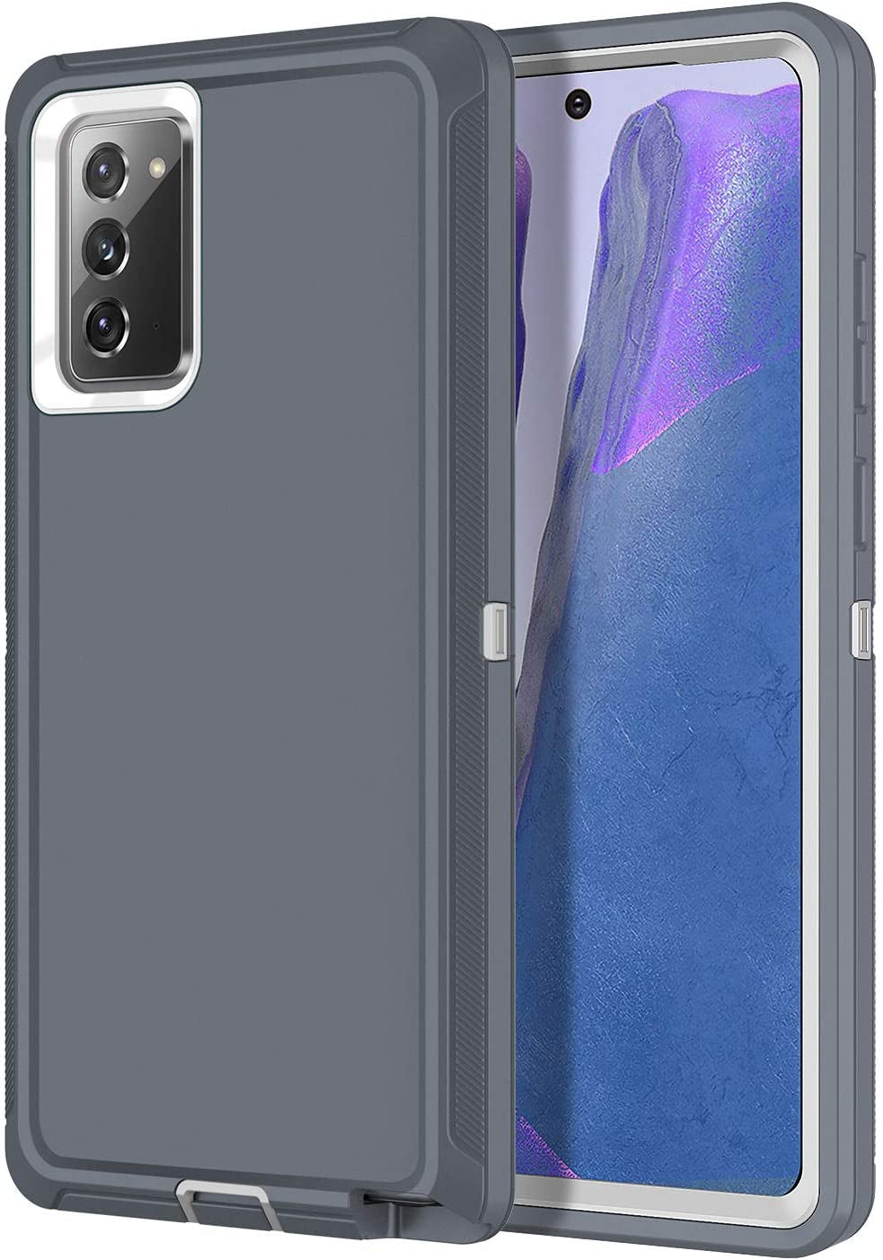 I-HONVA for Galaxy Note 20 Case Shockproof 3 in 1 Full Body Protection [Without Screen Protector] Rugged Heavy Duty Durable Cover Case for Samsung Galaxy Note 20 5G 6.7 Inch, Mint Green/Pink  I-HONVA Grey/White  