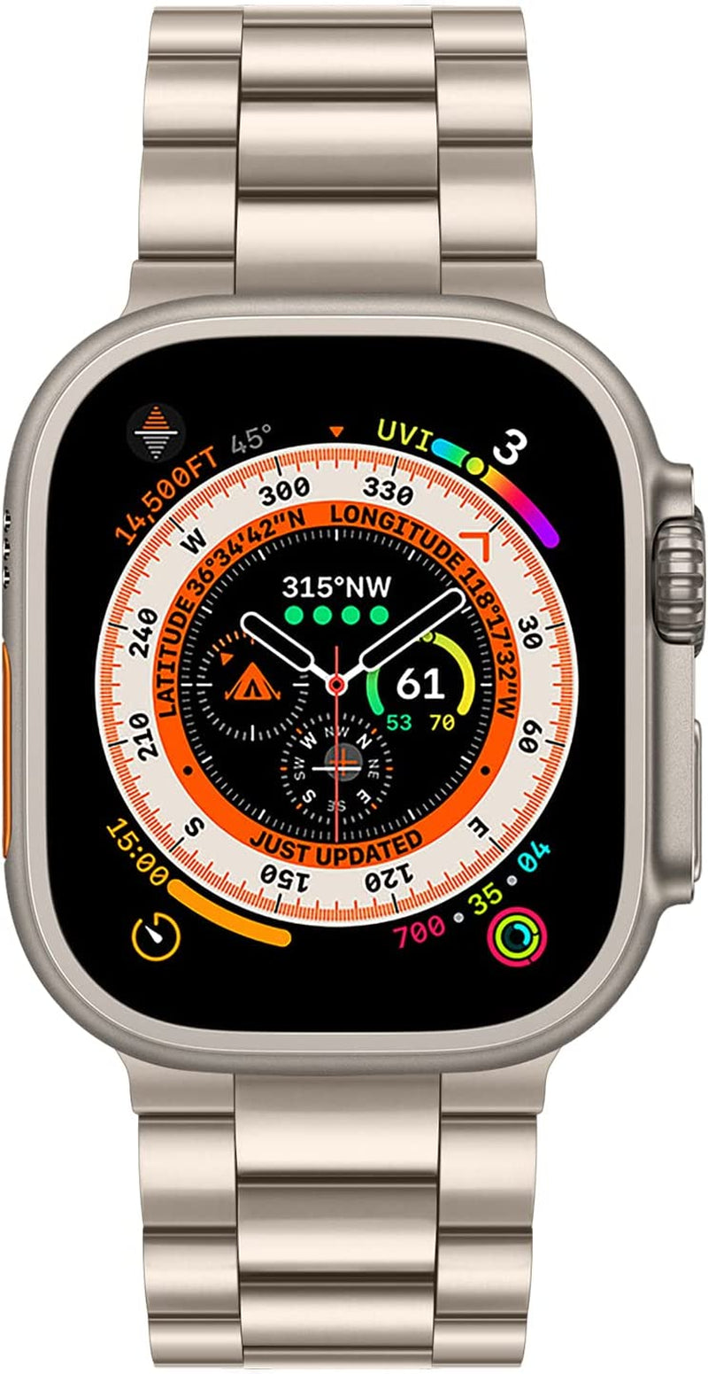 Tasikar Band Compatible with Apple Watch Band 49Mm Ultra Premium Stainless Steel Metal Replacement Strap with Case Compatible with Apple Watch Ultra 49Mm (Starlight)  Tasikar   