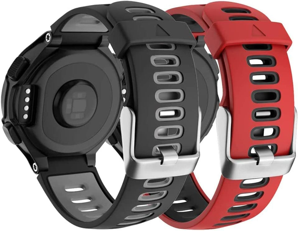 ISABAKE Watch Band for Garmin Forerunner 735Xt/230/220/235/620/630,Compatible with Garmin Approach S20/S5/S6,Soft Silicone Replacement Wristbands with Metal Buckle,One Size (Army Green)  Isabake Red/Black  