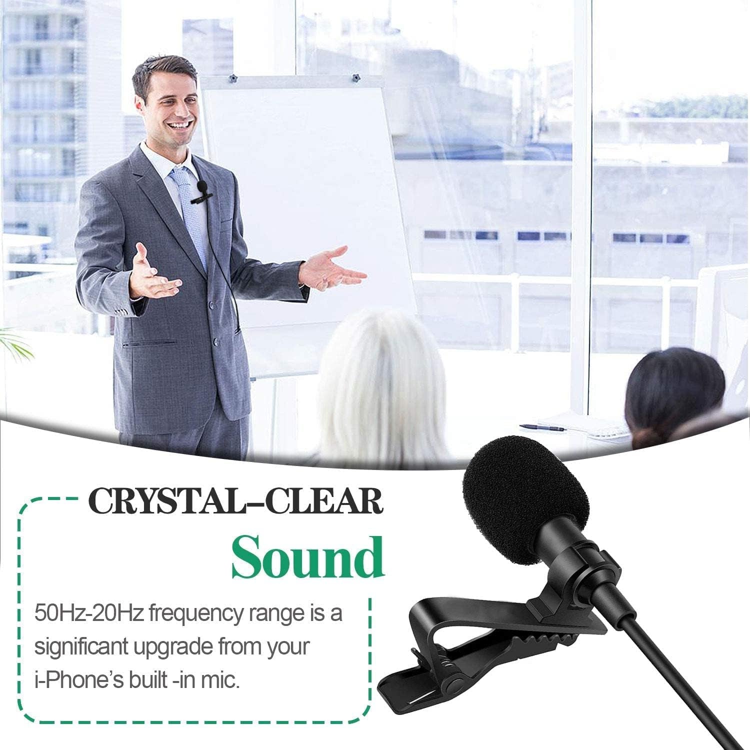 MOVOYEE Mini Microphone for Iphone Microphone for Video Recording Youtube Vlogging Phone Ipad Interview Podcast, External Tiny Lavalier Microphone Noise Cancelling Lapel Microphone Clip,Small Lav Mic  MOVOYEE   