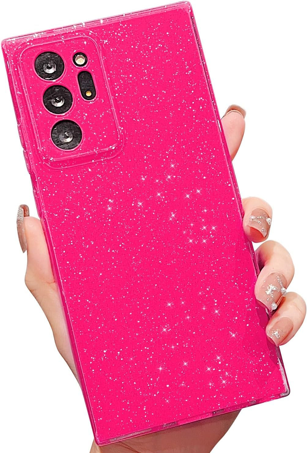 MINSCOSE Compatible with Samsung Galaxy Note 20 Ultra 5G Case,Cute Bling Glitter Thin Slim Shockproof TPU Sparkly Cover for Women Girl for Galaxy Note 20 Ultra 6.9 Inch-Mint Green  MINSCOSE Hot Pink Samsung Galaxy Note 20 Ultra 5G,6.9 Inch 