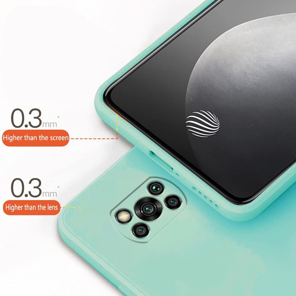 Wousunly Compatible with Poco X3 Pro Case Silicone Liquid Dark Green, Soft Smooth Touch Xiaomi Poco X3 NFC Phone Case Silicone Shockproof Thin Cover (Xiaomi Poco X3 Pro, Blue)  Wousunly   