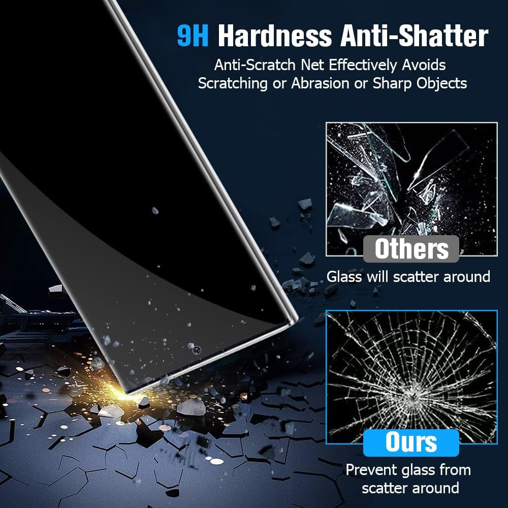 【1+1 Pack】Galaxy Note 20 Ultra Privacy Screen Protector and Camera Lens Protection,Anti-Spy Tempered Glass,3D Curved Full Coverage, Fingerprint Unlock for Samsung Galaxy Note 20 Ultra  OuYteu   