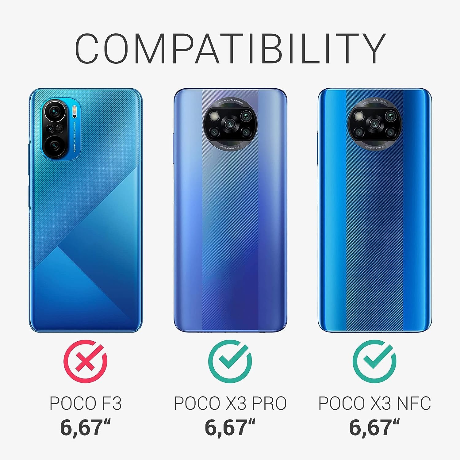 Kwmobile Case Compatible with Xiaomi Poco X3 Nfc/Poco X3 Pro Case - Soft Slim Protective TPU Silicone Cover - Arctic Night  KW-Commerce   