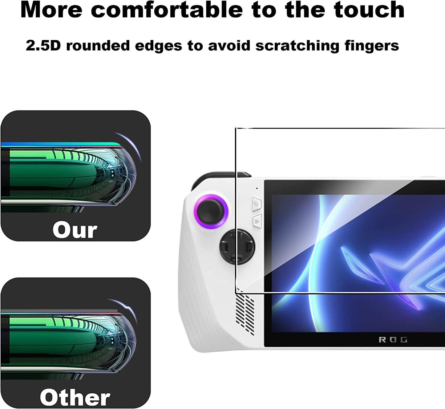 Suttkue for Asus ROG Ally (2023) RC71L Screen Protector,9H Hardness Anti-Scratch Tempered Glass Flim, Case Friendly, Anti-Fingerprint,Anti-Scratch (2 PACK)  Suttkue   