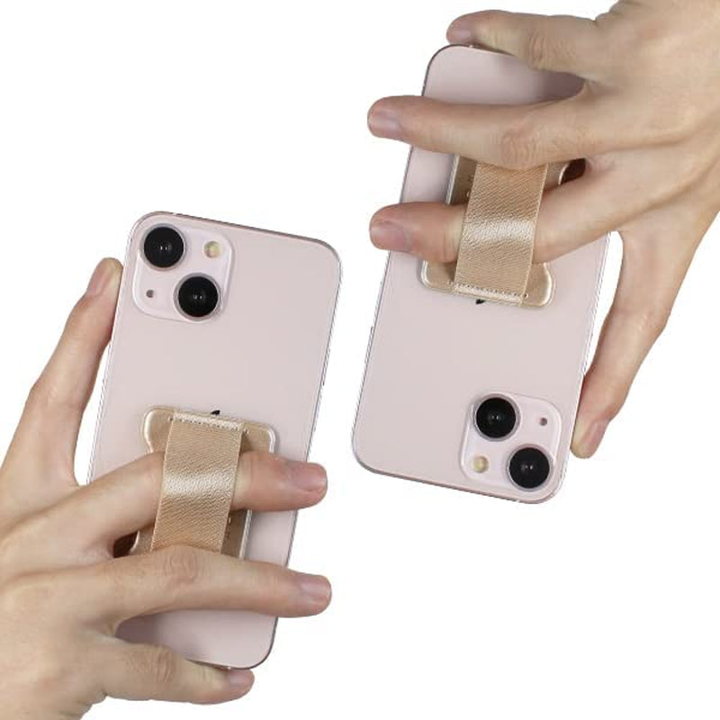 WUOJI Finger Strap Phone Holder - Phone Grip for Most Smartphones and Mini Tablets,Ultra Thin Anti-Slip Universal Cell Phone Grips Band Holder for Back of Phone -2Pack(Gold)  WUOJI   