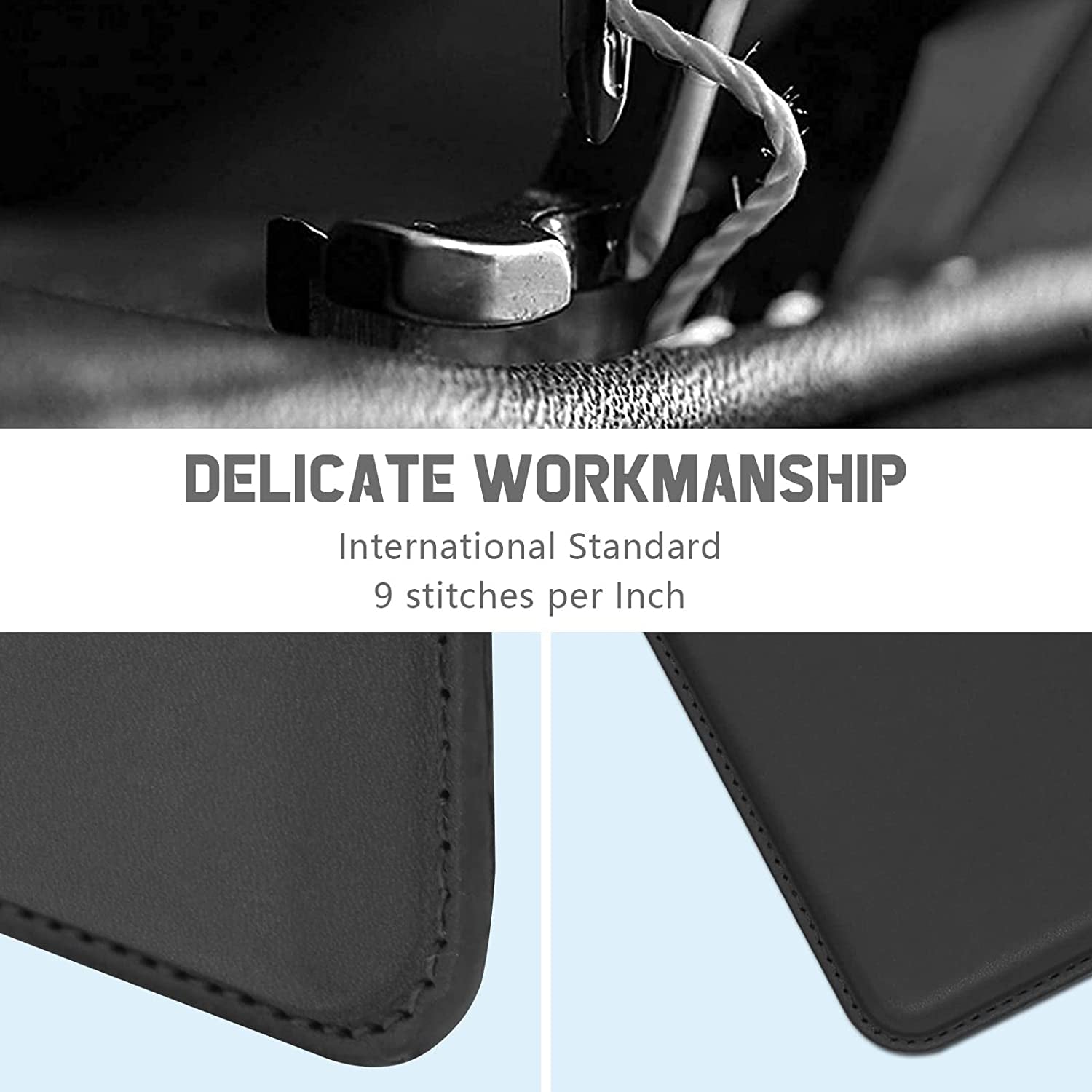 Phone Card Holder, Leather Phone Wallet Stick On, Stretchy Card Holder for Back of Phone Credit Card Holder (Black)  MOONS   