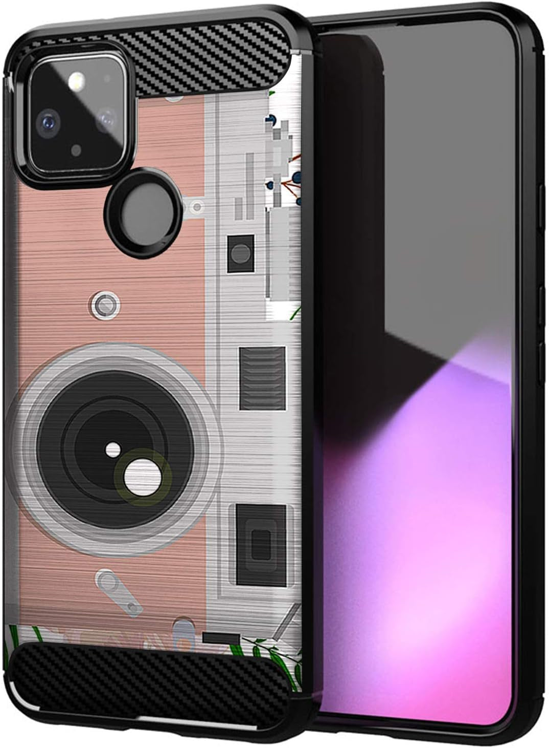 Casesondeck Case Compatible with [Google Pixel 4A 5G (2020)] Pictorial Patterned TPU Design Case Flexible Slim and Elegant (Astronaut)  Cases on Deck Pink Camera  