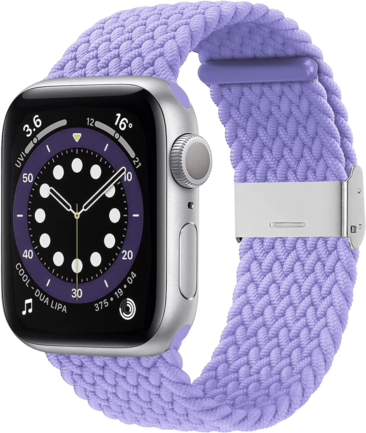 Bagoplus Compatible with Apple Watch Iwatch Bands 49Mm 38Mm 40Mm 41Mm 42Mm 44Mm 45Mm Women Men, Adjustable Braided Solo Loop Stretchable Elastics Sport for Iwatch Series 8/7/6/Se/5/4/3/2/1/Ultra  Bagoplus Light purple 42mm/44mm/45mm/49mm - 5.5"-8.5" 