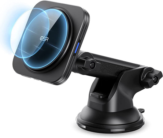 ESR Magsafe Car Charger (Halolock), Dashboard Magnetic Wireless Car Charger, Magsafe Car Mount Charger, Windshield Car Phone Holder for Iphone 14/13/12 Series, Fast Charging, Car Accessories, Black  Electronic Silk Road Corp   