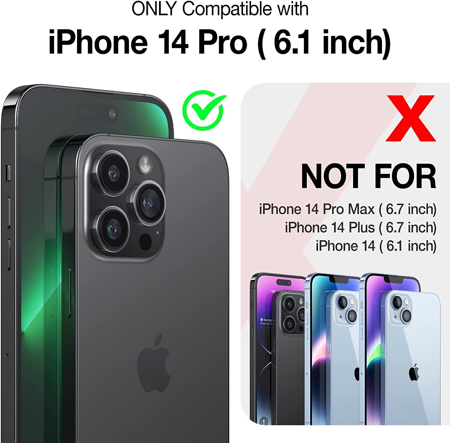 TORRAS Magnetic Designed for Iphone 14 Pro Case, Military Grade Drop Tested, Compatible with Magsafe, Slim Protective Matte Silicone for Iphone 14 Pro Phone Case, 6.1", Translucent Back/Black Edge  TORRAS   