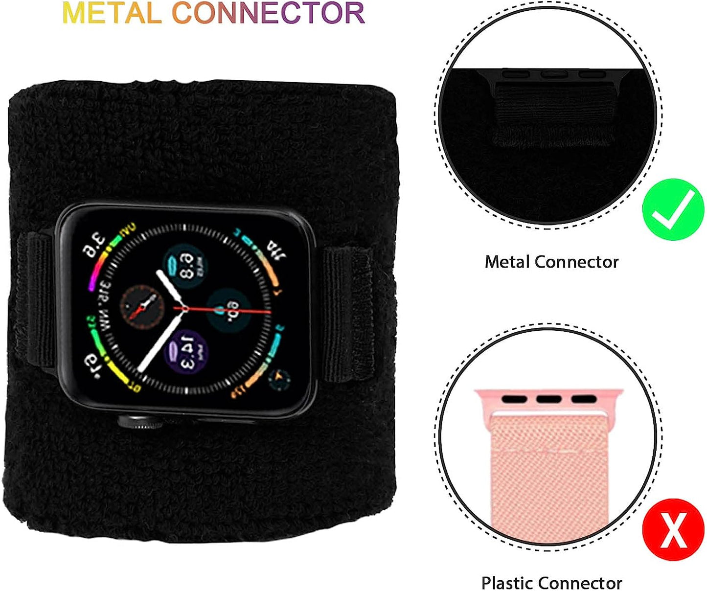 IFCASE Sport Sweatband Wrist/Ankle Band for Apple Watch 49Mm 45Mm 44Mm 42Mm 41Mm 40Mm 38Mm Iwatch Series Ultra 8 7 6 5 4 3 2 SE, Unisex Wristband/Ankleband  IFCASE   
