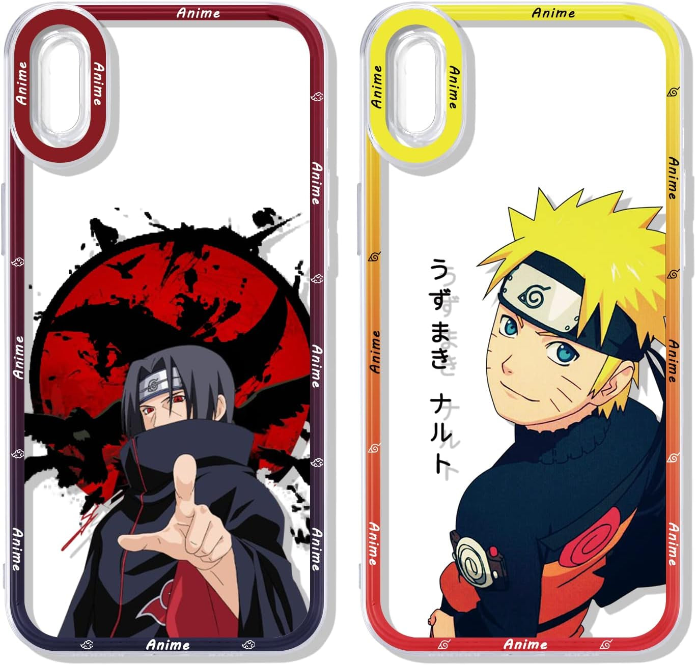 2 Pack Japanese Anime Case for Iphone 12 Mini Clear Case 5.4", Cool Manga Cute Pattern Design, Cartoon Comics Character Cases for Men Boys Women Girls, Soft TPU Funda for Iphone12 Mini, Transparent  ZXT US Iphone X / Xs  