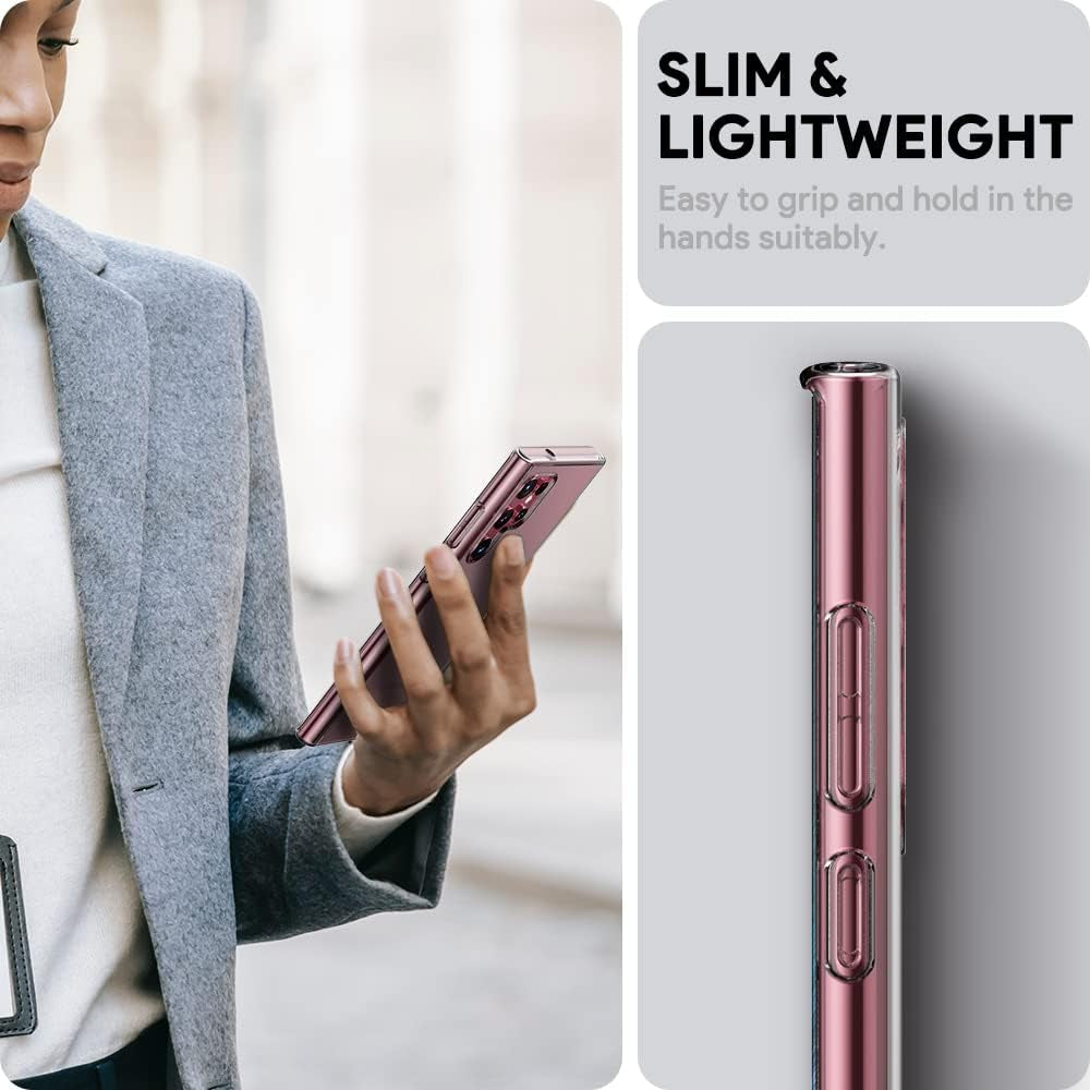 TPU for Samsung Galaxy S22 Ultra Case Clear, Galaxy S22 Ultra Case, Ultra [Slim Thin] Flexible TPU Scratch Resistant Gel Rubber Soft Silicone Protective Case Cover for Galaxy S22 Ultra(Clear)  CASEVASN   